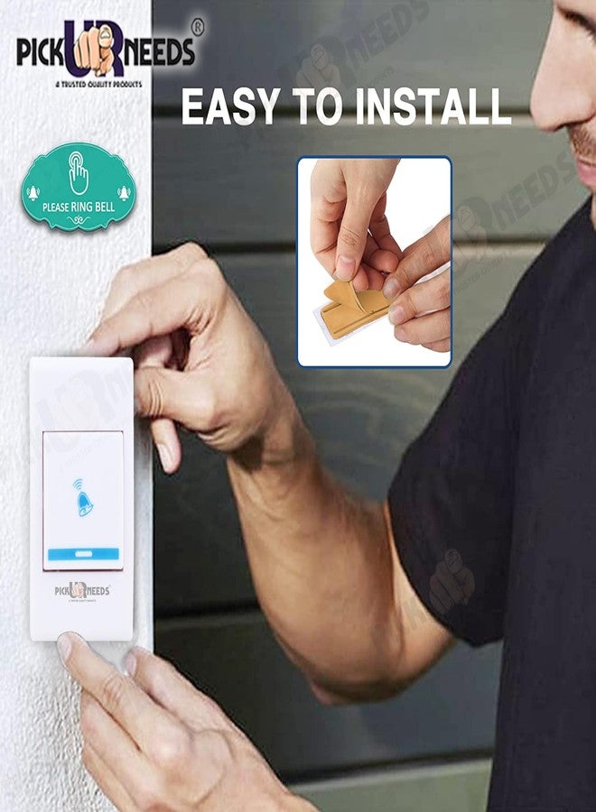 Pick Ur Needs Square Shape Wireless Cordless Door Bell for Home Shop Office Wireless Door Chimes - Image 5